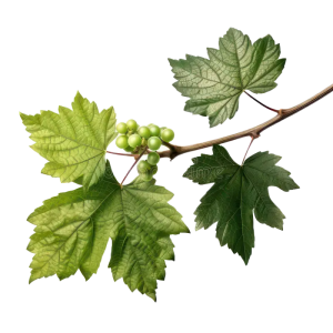 hojas de uva en una rama con uvas aisladas blanco creadas ai generativo verdes grandes y 280630352